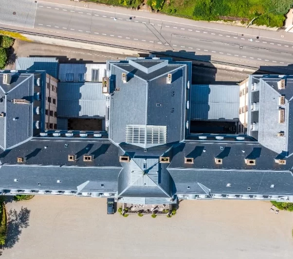 Aerial View of Completed Commercial Roofing