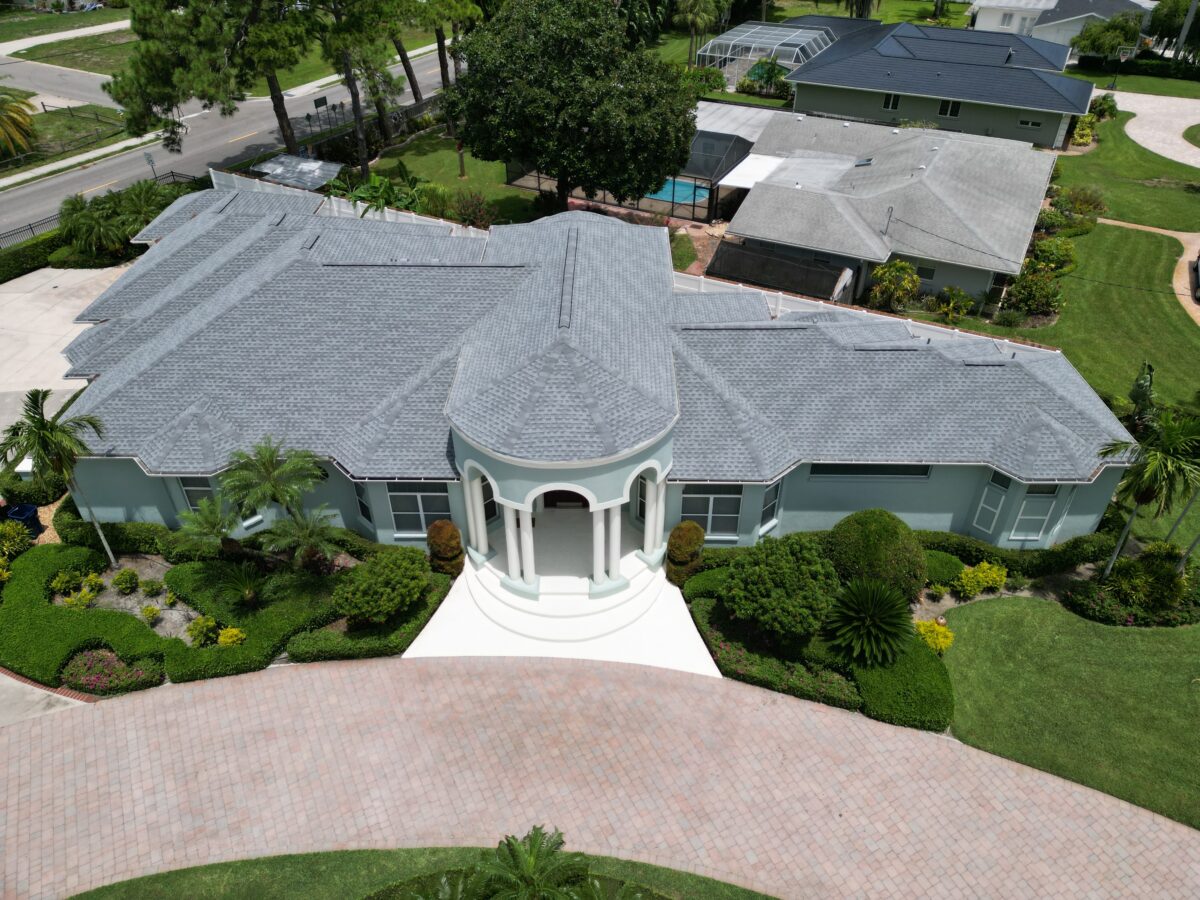 Asphalt Roofing Project Done By Southeast Roofing Aerial View
